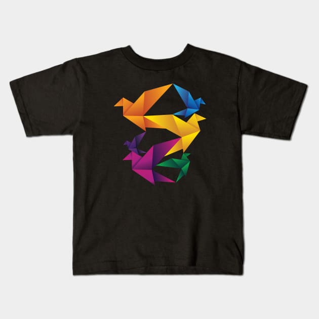 Folded Flight Kids T-Shirt by gravelskies